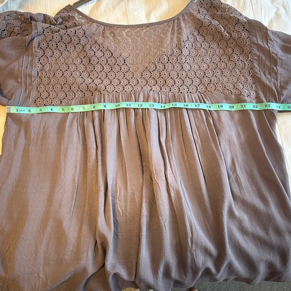 Free People peasant top, gray-mauve, Size S - Picture 5 of 6